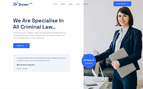 HTML蓝色极简风格律师事务所网站模板