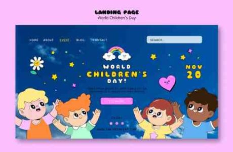 国际儿童节网页登录页分层素材免费下载