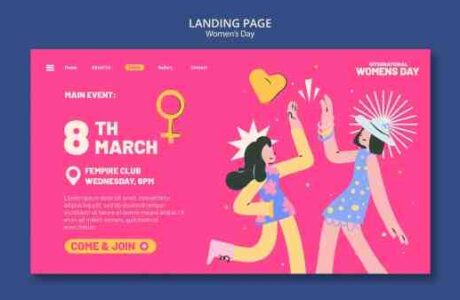 Photoshop粉色风格妇女节主题登录页设计免费下载