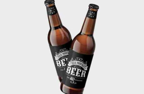 棕色啤酒瓶PSD样机模板免费分享